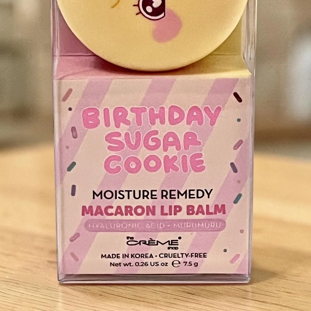 The Crème Shop Macaron Lip Balm Birthday Sugar Cookie 0.26 oz Limited Edition